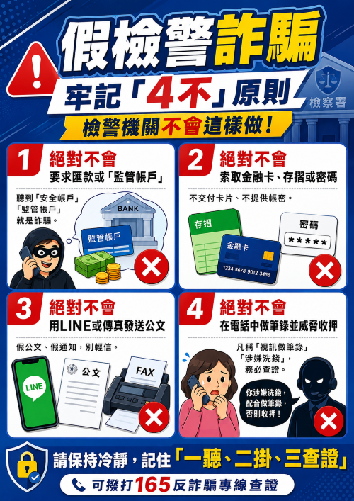 反詐騙宣導-假檢警視訊詐騙手法